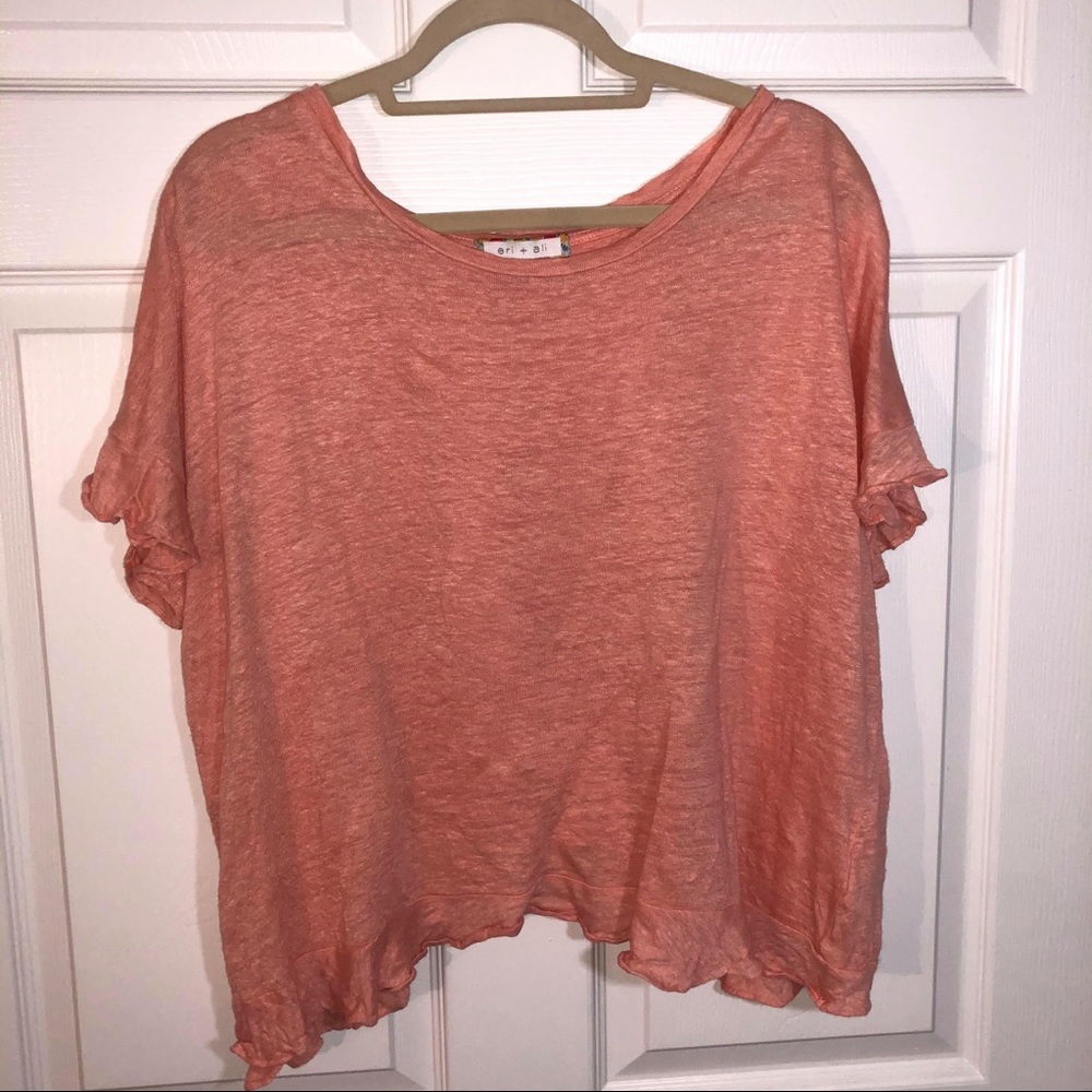 Anthropologie Open Back Blouse with Ruffles